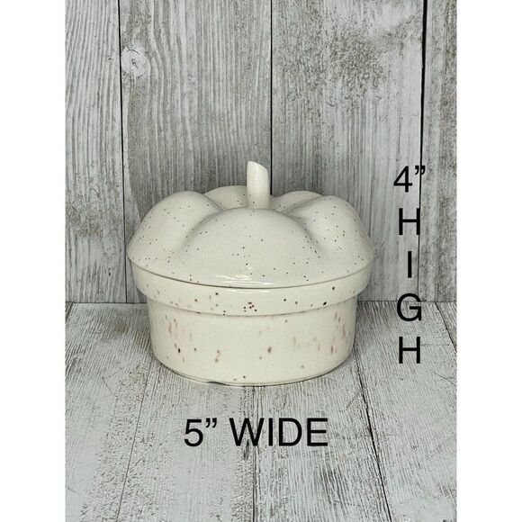 Vintage Handmade Apple Shaped Trinket Box Sugar Bowl With Lid - Picture 2 of 4